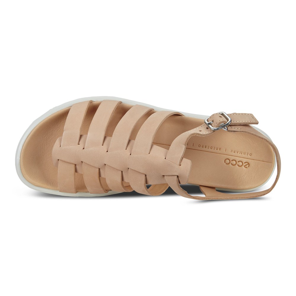 ECCO Womens Sandals Beige - Flowt Lx Flat - VBQ-732690